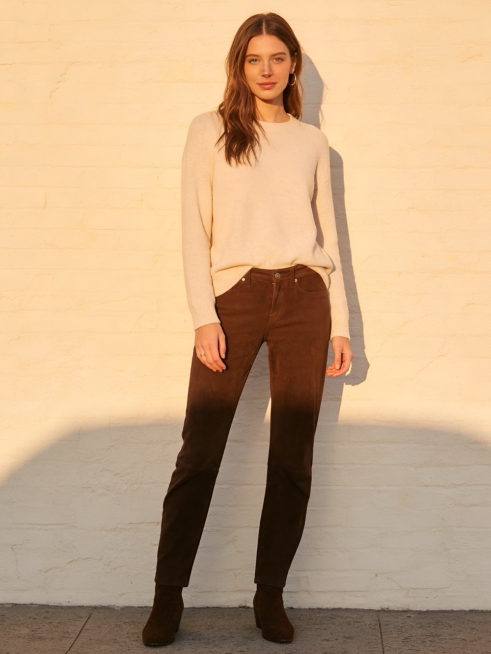 Joie Jeans Brown 100% Suede Leather Skinny Pants Size 29